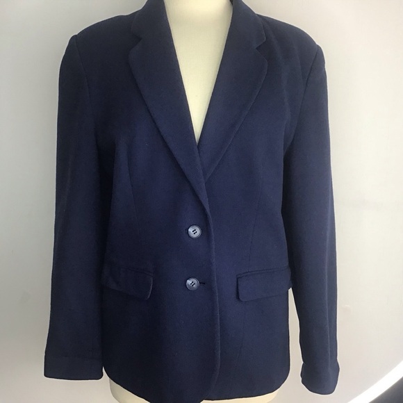 Dorset Designs vintage 97% wool navy blue 2 button blazer. Size 16 (vintage 16) - Picture 1 of 12